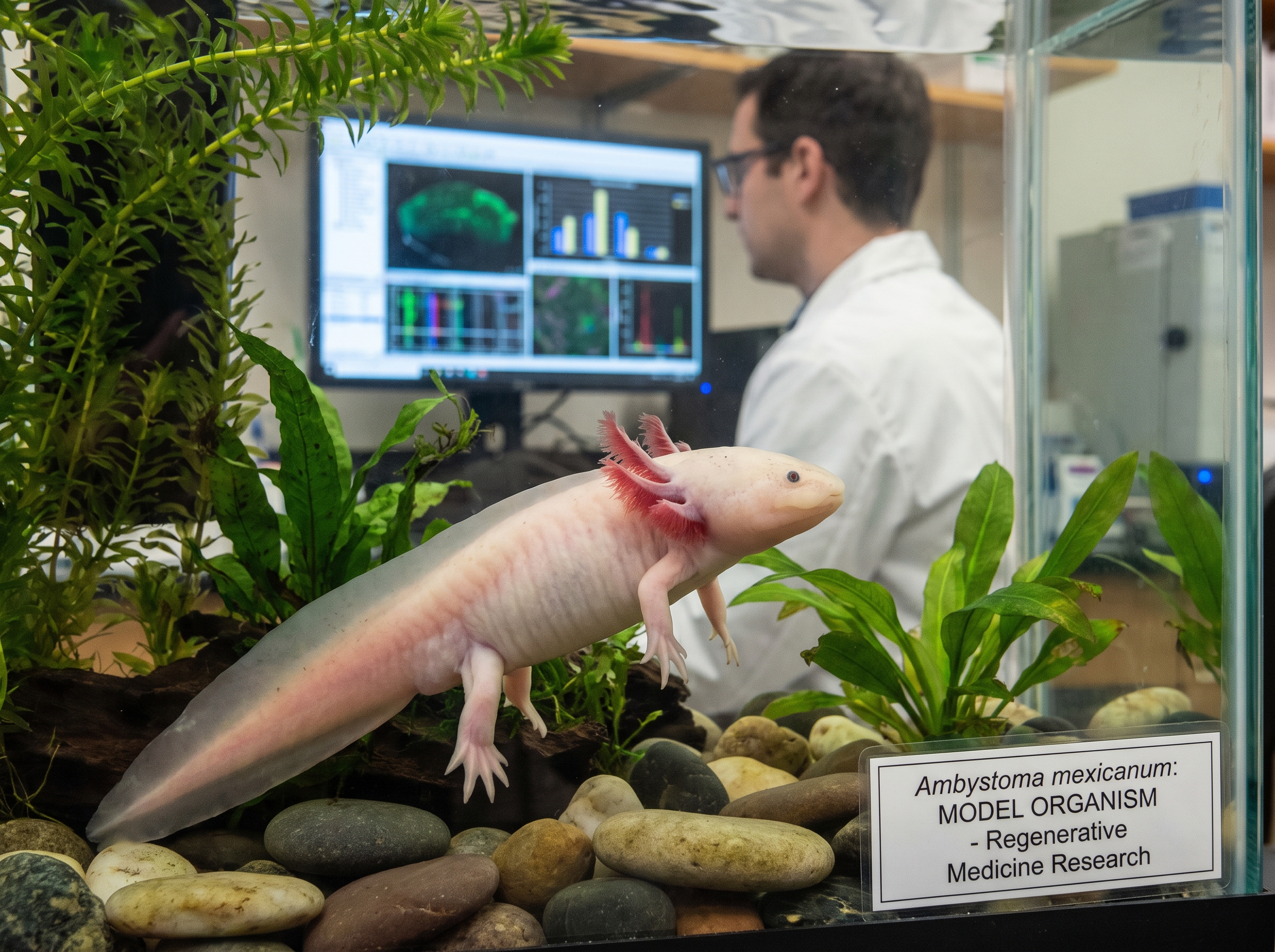 The white albino axolotl is more than just a beautiful pet