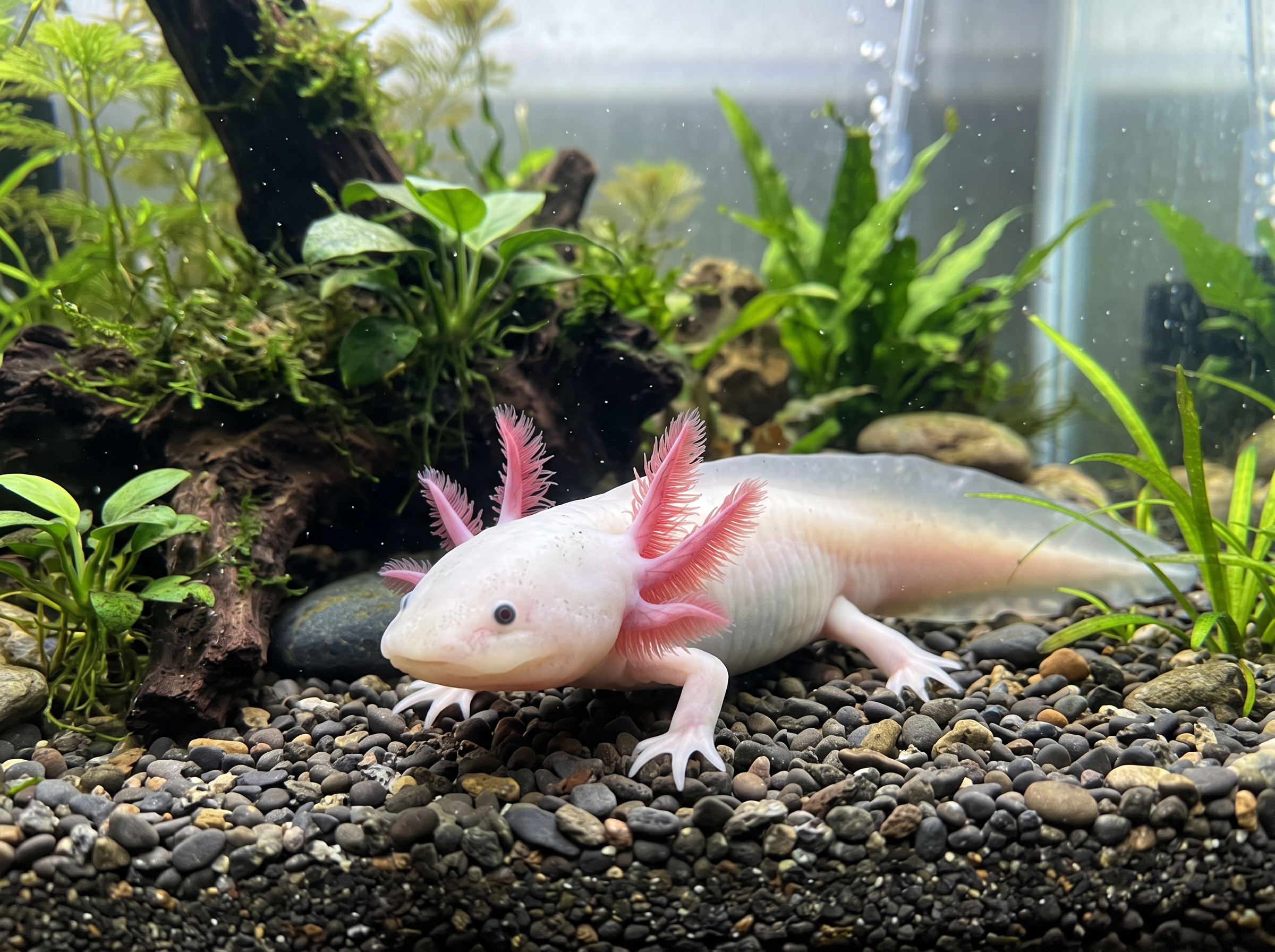 White Albino Axolotl
