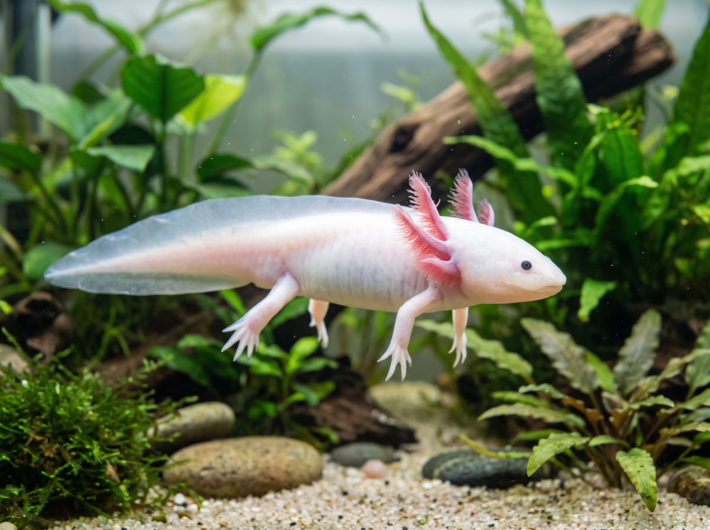 White Albino Axolotl
