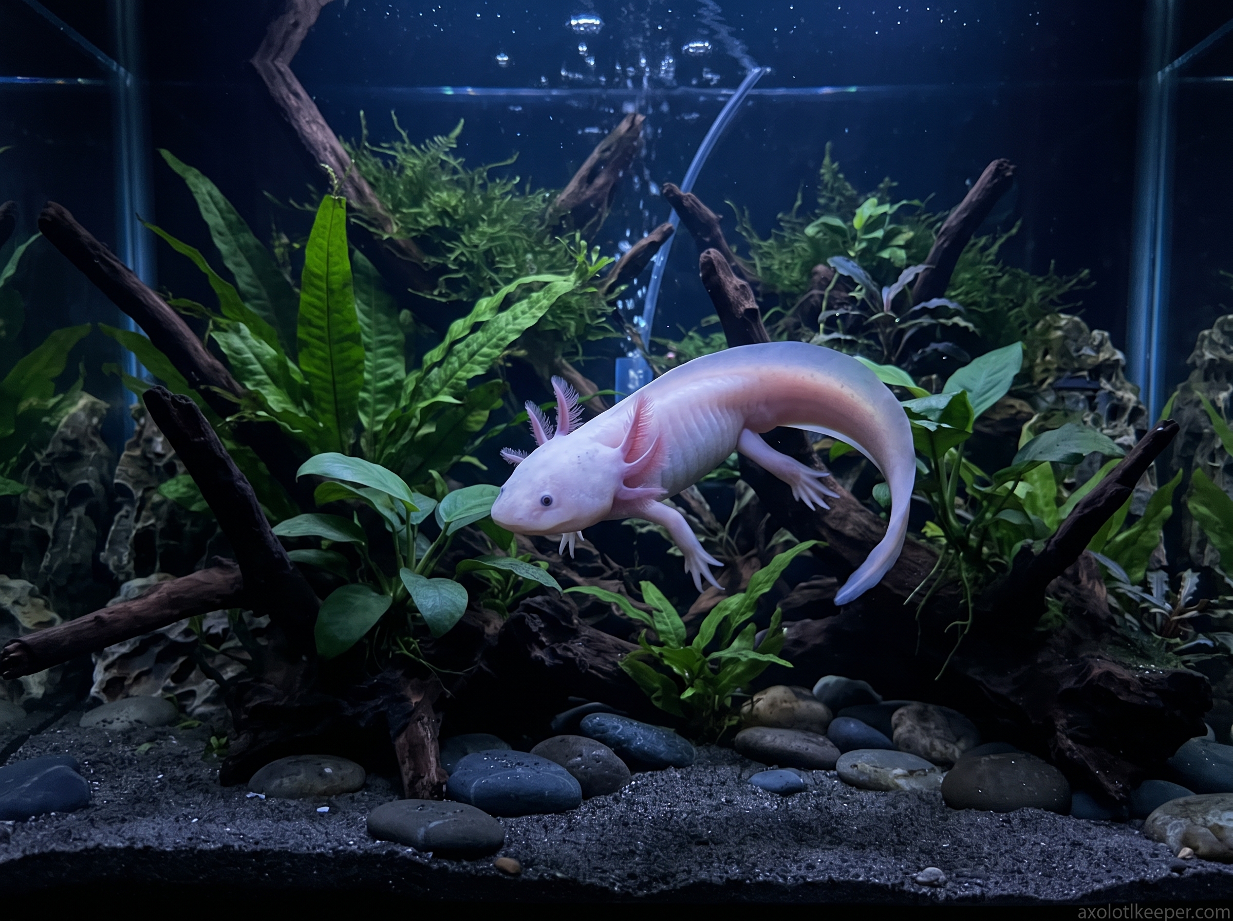axolotl active at night