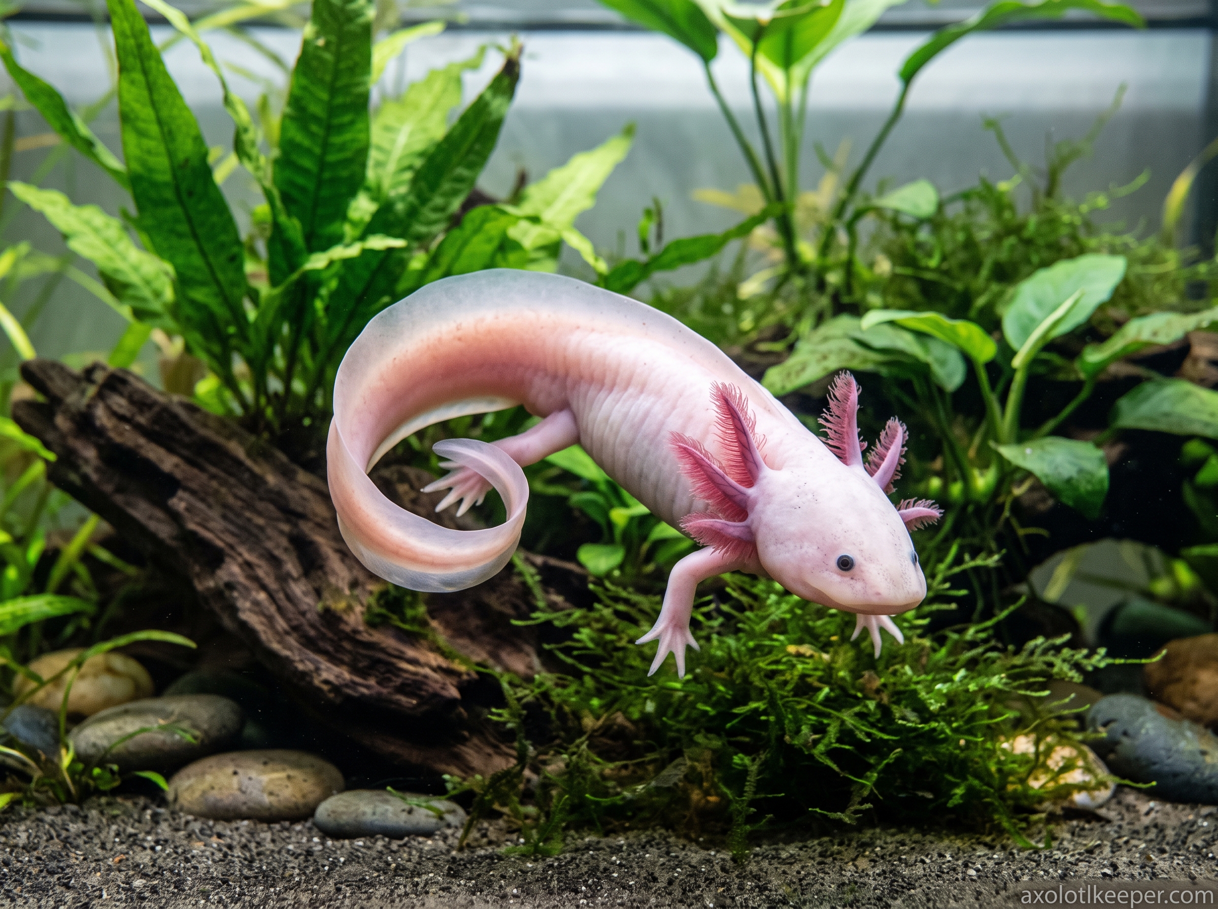 axolotl curling tail
