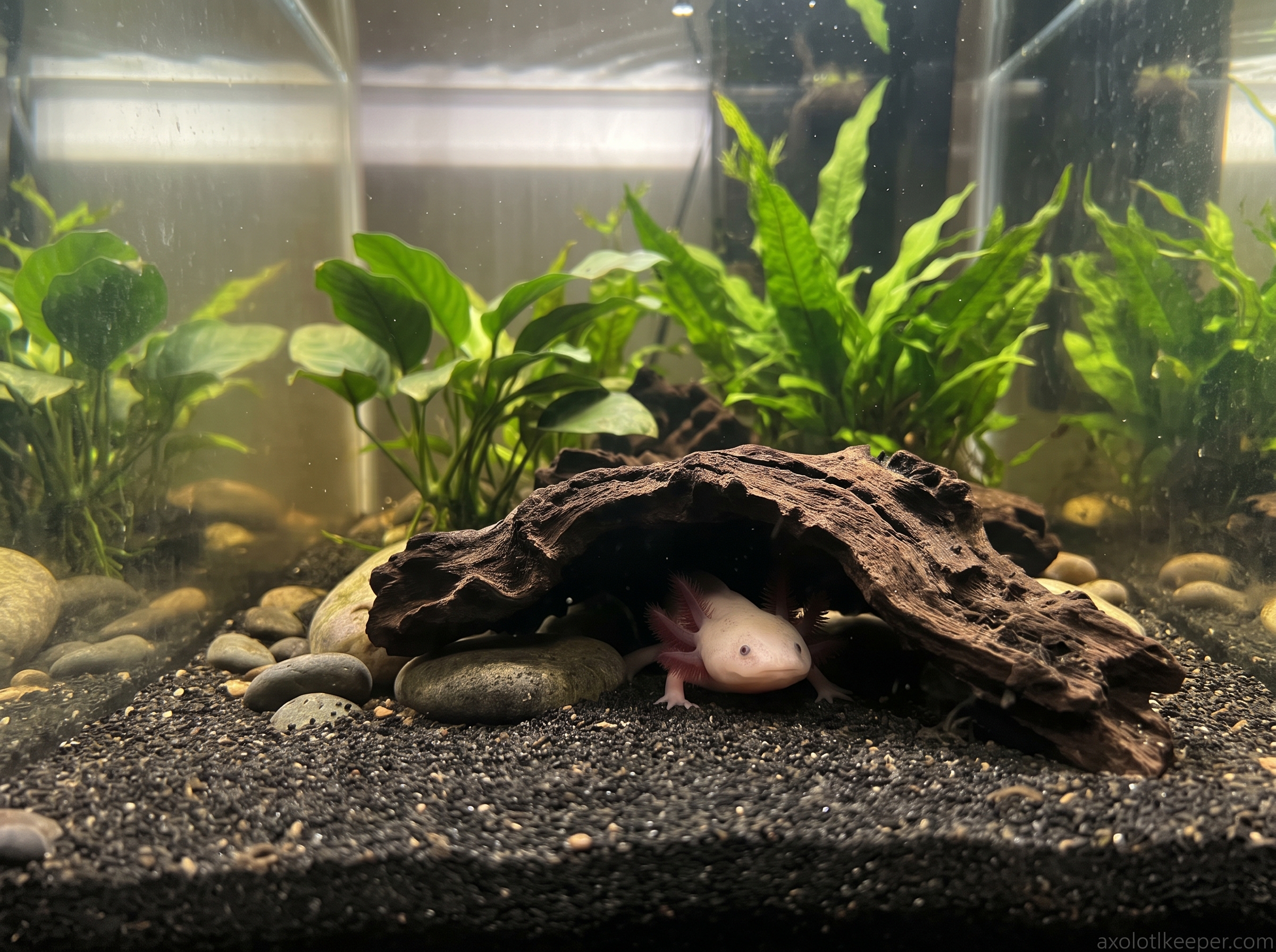 axolotl hiding behavior