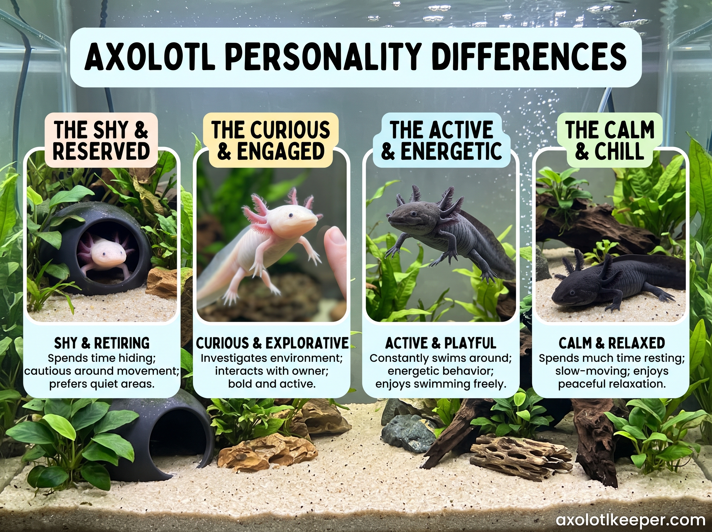 axolotl personality differences