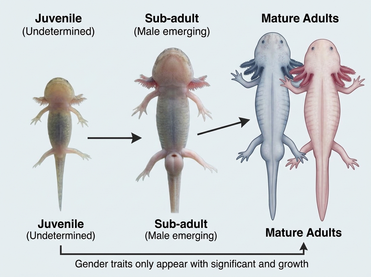 how to tell axolotl gender